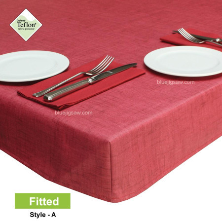 Fitted Wipeclean Tablecloth Symphony Bordeaux