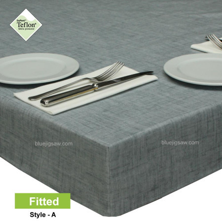 Fitted Wipeclean Tablecloth Symphony Blue Steel