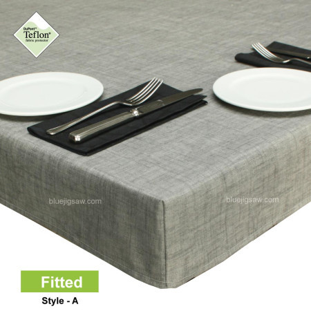 Fitted Wipeclean Tablecloth Symphony Grey